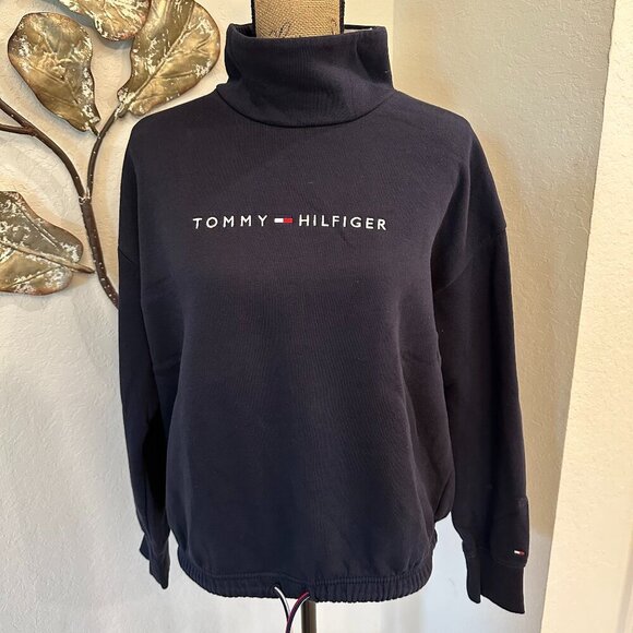 Tommy Hilfiger Navy Blue Sweatshirt & Jogger Set | Size M (Top) / L (Bottom) - Picture 3 of 9